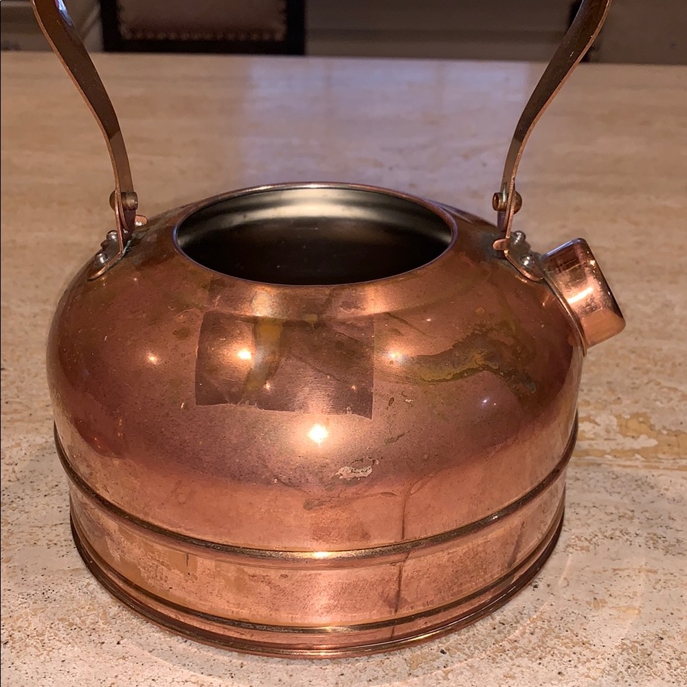 Copper Tea Kettle with Porcelain Handle - Picture 6 of 11